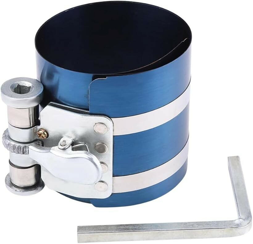 ピストン戻し エンジン ピストンリングコンプレッサーツール 53-125mm 175mm対応 3インチ ラチェット式 ピストンリング取り付け工具 高耐久