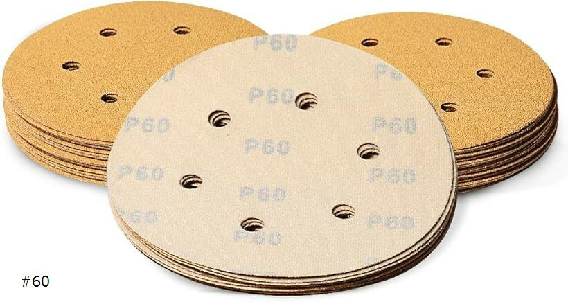 サンドペーパー サンディングペーパー 6穴あり 丸型 研磨 やすり ディスク エアーサンダー丸パッド用 ..