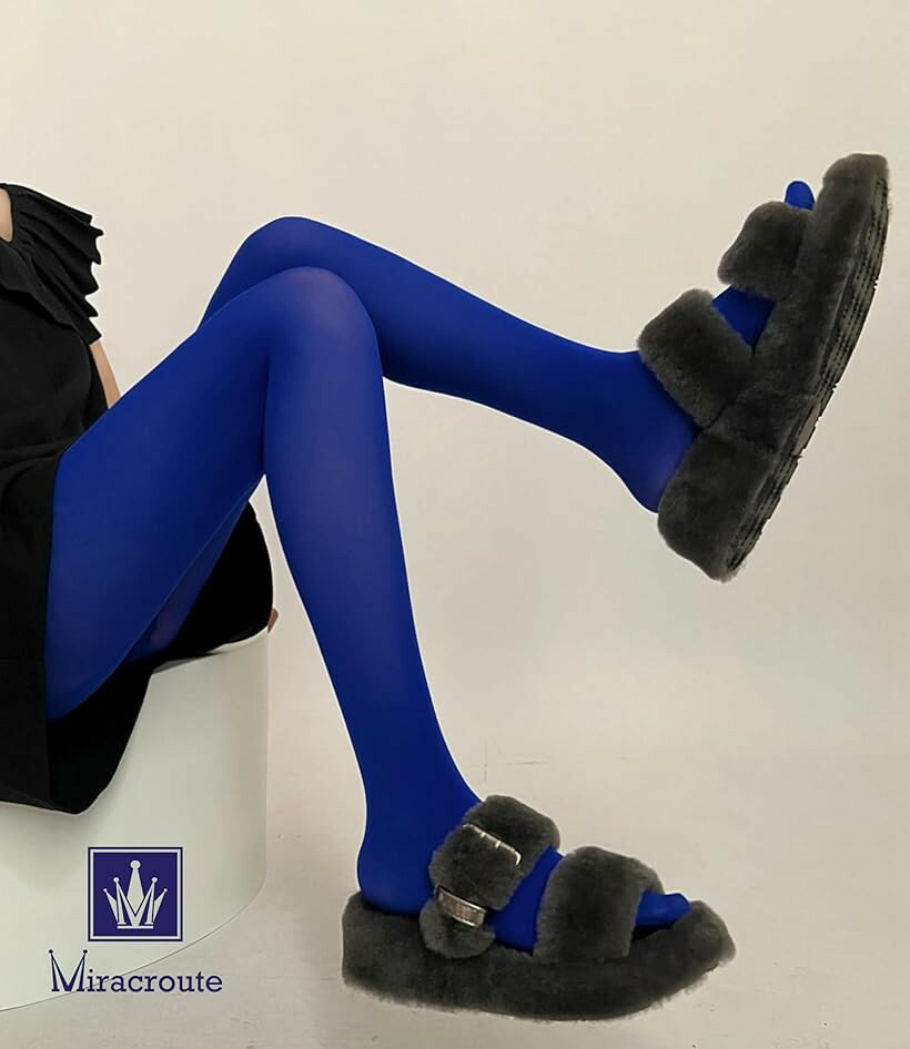 カラー パンスト かわいい レディース 無地 カラフル パンティー ストッキング セクシー レギンス タイツ ファッション スパッツ (ブルー, M-L RegularR)