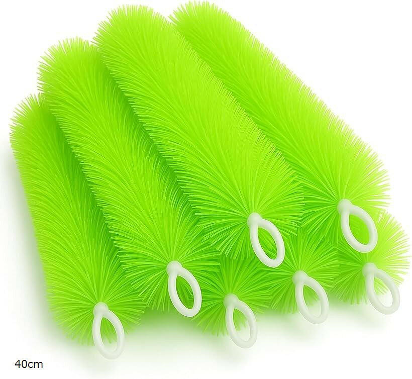 ロールフィルター フィルターブラシ 20本セット グリーン 水槽 濾過 ろ過 汚れ除去 吊り下げ 横置き 外部 ろ材 (40cm)