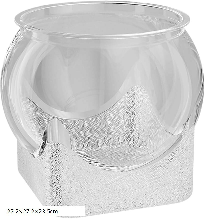 金魚鉢 水槽 アクアリウム プラスチック 卓上 小型 メダカ (透明, 27.2x27.2x23.5cm)