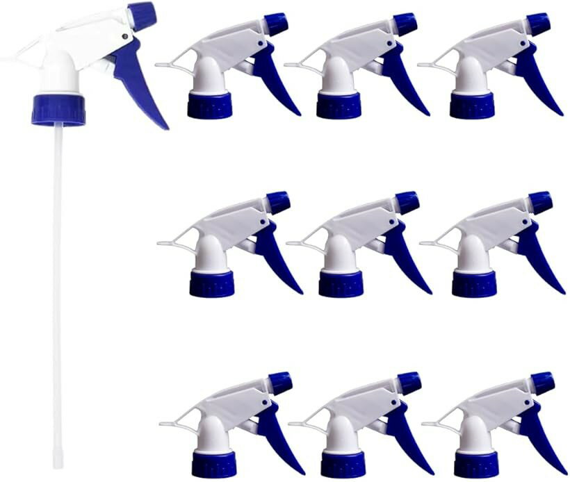 【楽天ランキング1位入賞】スプレーノズル スプレーヘッド 交換用 霧吹き ストレート 10個セット (ブルー)