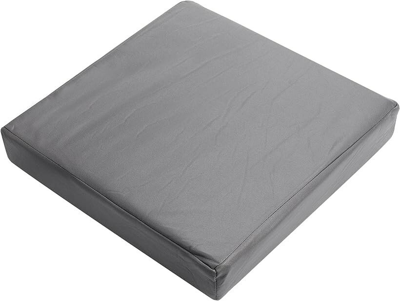 ソファークッション 40x40x8cm ダークグレー 高反発スポンジ 厚み8cm 座布団 椅子用 背当て クッションカバー付 リビング オフィス用 (ダークグレー, 中)