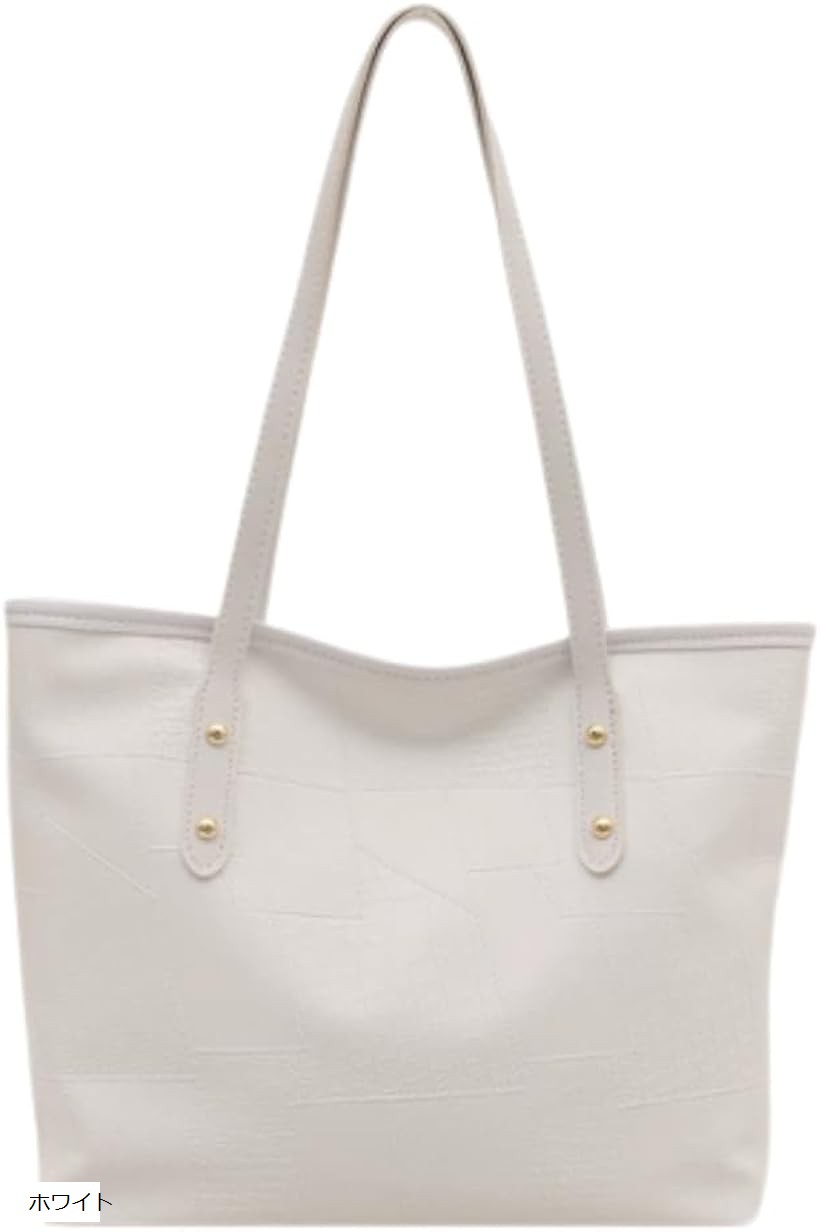 就活 レディース 通勤バッグ a4 トートバッグ おしゃれ リクルートバッグ 人気 ビジネスバッグ PUレザー 大容量 2way (ホワイト)