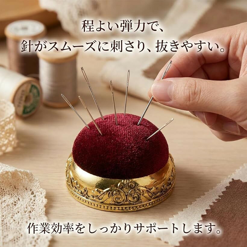 ZakkaTimez 針山 ピンクッション 裁縫 ミニ 針刺し 刺繍 縫い針 アンティーク調 手...