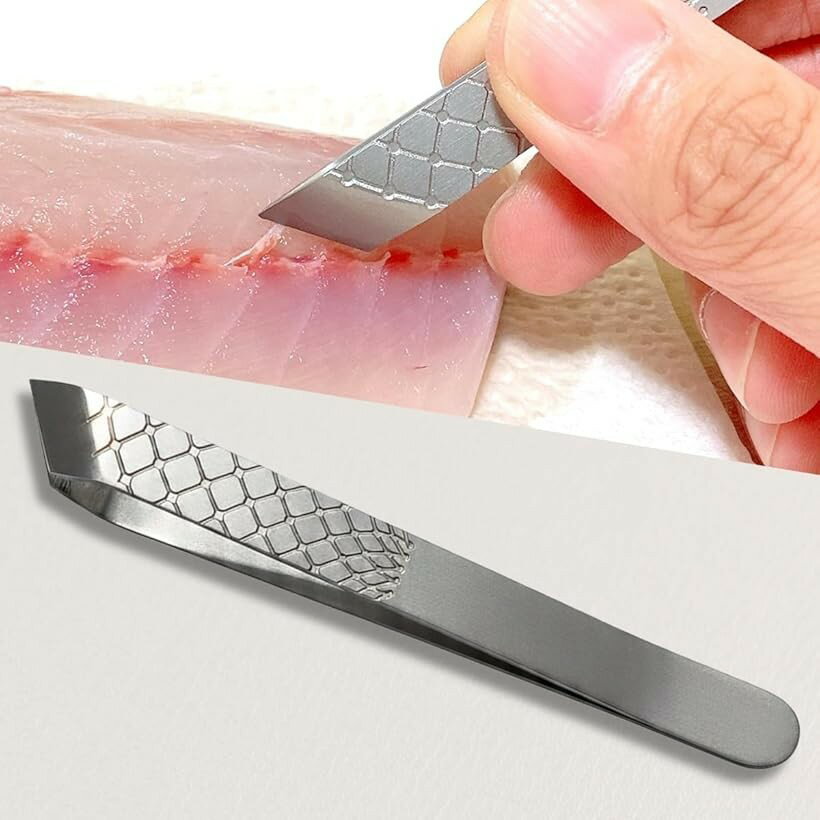 小魚に最適 骨抜き 魚の骨抜き 骨取り魚 骨抜きピンセット 魚ほねとり 骨取りピンセット (シルバー)