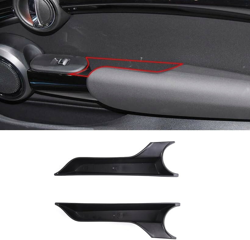 BMW ミニ クーパー F55/F56/F57に対応 車ドア収納トレイ ドアハンドル収納ボックス 車ドアスインサートトレイ ドアストレージボックス 車ドアポケット 小物入れ 整理