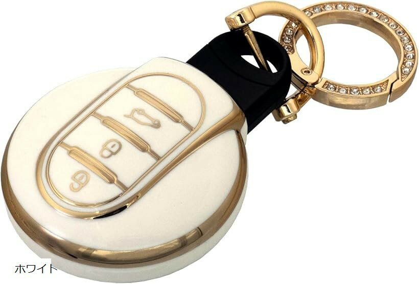 キーケース ミニクーパー キーカバー BMW MINI f54 f55 f56 f57 f60 対応 アクセサリー スマートキー スカイベル (ホワイト)