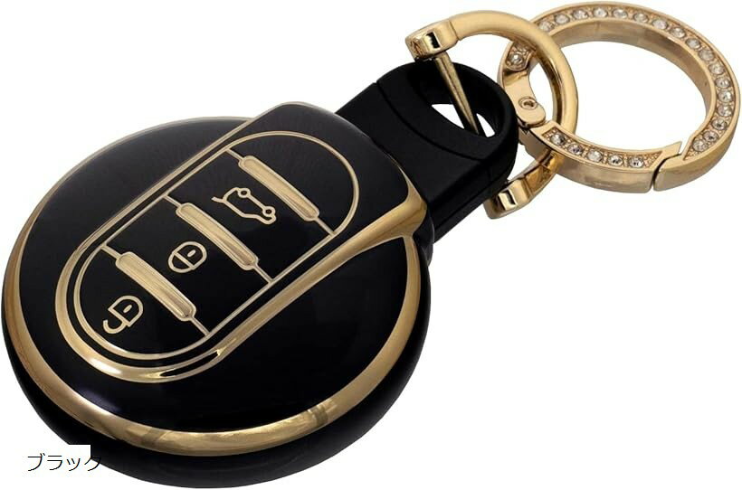 キーケース ミニクーパー キーカバー BMW MINI f54 f55 f56 f57 f60 対応 アクセサリー スマートキー スカイベル (ブラック)