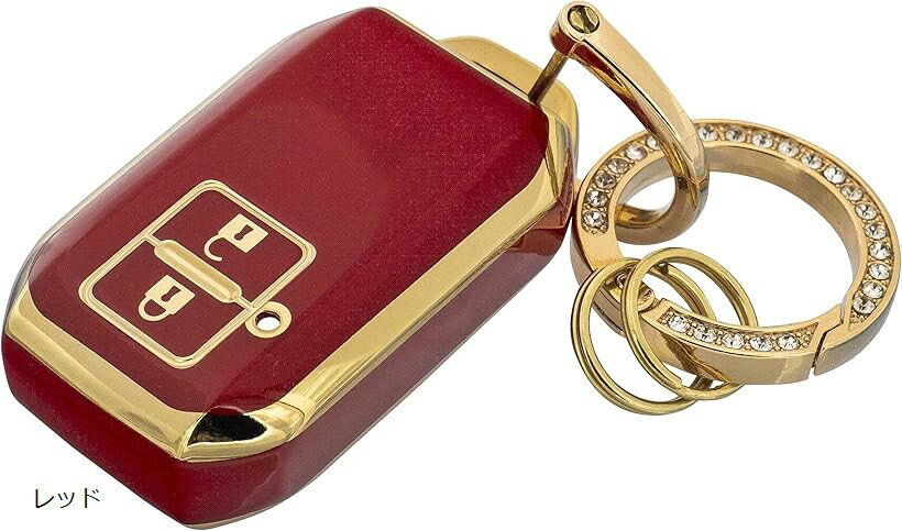 キーケース スズキ キーカバー ジムニー シエラ ワゴンr 他 suzuki 対応 スマートキー 2ボタン フルカバー スカイベル (レッド)