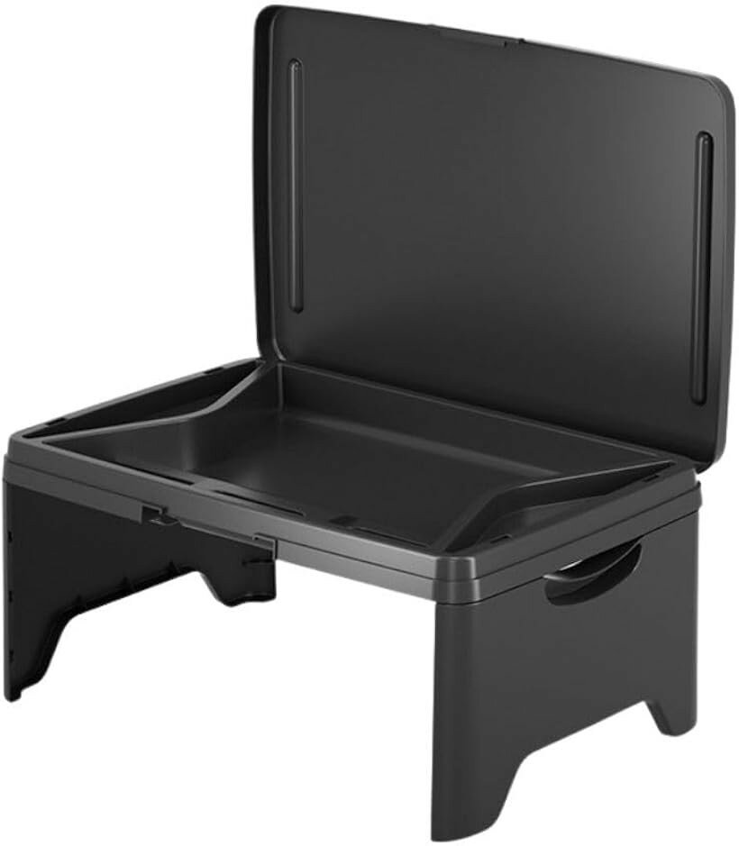 車 折り畳みテーブル 助手席 後部座席 軽食 収納 ミニ 耐久性あり パソコン 軽量 (ブラック, 30x45x5.5センチメートル)