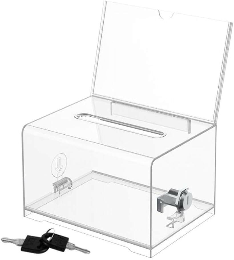 商品コード2bu910ooil商品名投票箱 ご意見箱 アクリルボックス 鍵付き 抽選箱 名刺回収箱 提案箱 透明 募金箱 小型金庫 ロック付き 回収ボックス イベント アンケート用ブランドSolvantaカラー透明サイズ等幅15.7x奥行11.5x高さ10.2cm「鍵付きで安全」セキュリティを重視したロック＆キー付きアクリルボックス。投票・募金・アンケートの内容を安全に保管でき、プライバシーを守ります。「高透明＆高耐久アクリル製」視認性と耐久性に優れた透明アクリル素材を採用。内容物が見やすく、長期間使用しても美しさを保ちます。「多用途対応」投票箱、募金箱、意見箱、抽選箱、名刺回収箱など、あらゆるイベントや施設に対応。会議・学校・展示会・店舗での活用に最適です。「寸法」幅15.7x奥行11.5x高さ10.2cm＊お使いのモニター、撮影環境により画像と実際の商品との色味が異なる場合がございます。※ 他ネットショップでも併売しているため、ご注文後に在庫切れとなる場合があります。予めご了承ください。※ 品薄または希少等の理由により、参考価格よりも高い価格で販売されている場合があります。ご注文の際には必ず販売価格をご確認ください。※ 沖縄県、離島または一部地域の場合、別途送料の負担をお願いする場合があります。予めご了承ください。※ お使いのモニタにより写真の色が実際の商品の色と異なる場合や、イメージに差異が生じることがあります。予めご了承ください。※ 商品の詳細（カラー・数量・サイズ 等）については、ページ内の商品説明をご確認のうえ、ご注文ください。※ モバイル版・スマホ版ページでは、お使いの端末によっては一部の情報が表示されないことがあります。すべての記載情報をご確認するには、PC版ページをご覧ください。