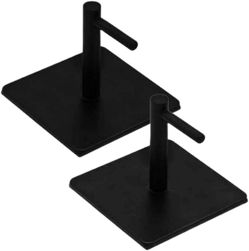 キッチンペーパーホルダー マグネット 冷蔵庫対応 片手でカット可 強力吸着 省スペース ステンレス製 ペーパータオル (ブラック, 7.5 x 7.5 x 6.4cm)