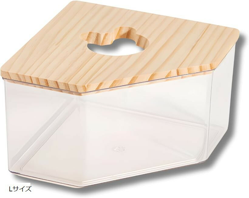 ハムスター トイレ コーナー型 クリア 脱臭 (クリア, Lサイズ)