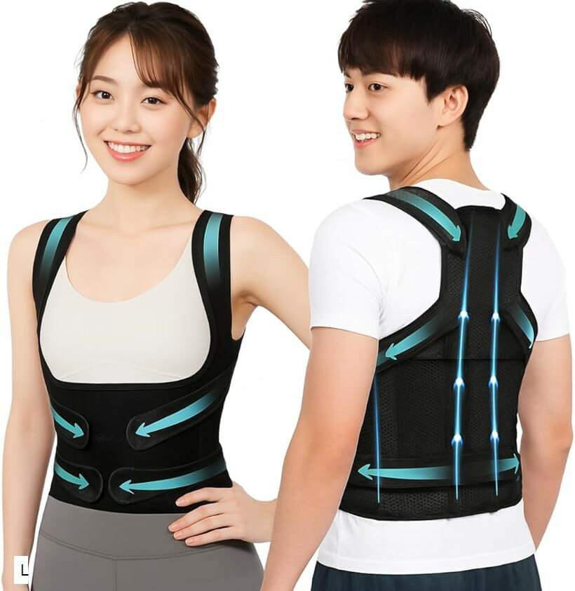 姿勢ベルト 猫背サポーター 猫背ベルト 姿勢サポーター 背中用 通気性...(4.0)