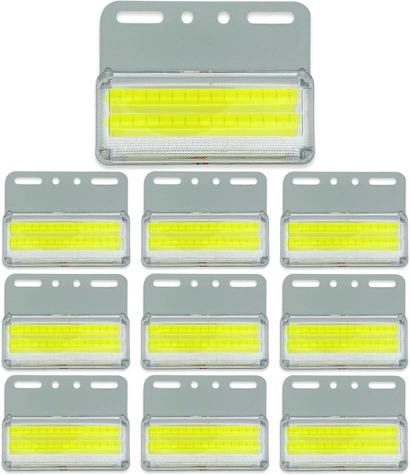 サイドマーカー トラック 24v LED マーカーランプ 爆光 ダウンライト 路肩灯 車側灯 車幅灯 防水 COB 軽トラ 10個 (ホワイト)