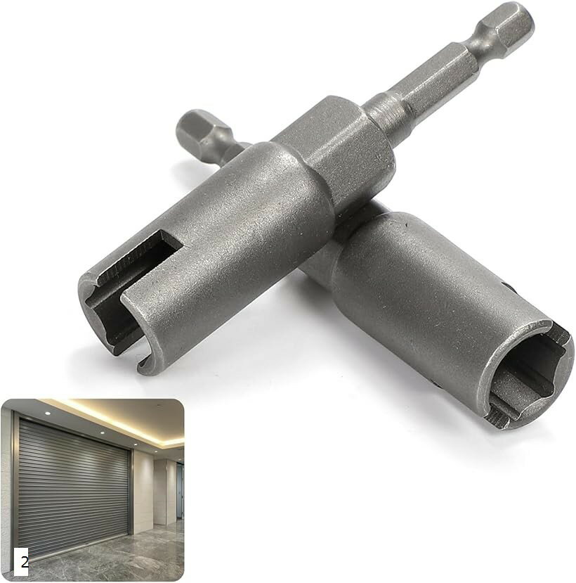 【楽天ランキング1位入賞】防火 シャッター 巻き上げ アダプター 電動 ドリル インパクト ビット 2個 アタッチメント 六角 スチール 防炎 スクリーン 汎用