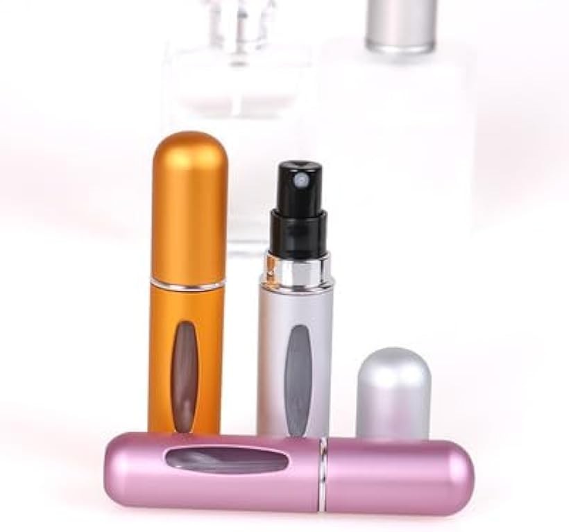 アトマイザー 香水 持ち運び 香水ケース ミニ 5ml 底部充填 持ち歩きボトル 携帯 (ピンク)