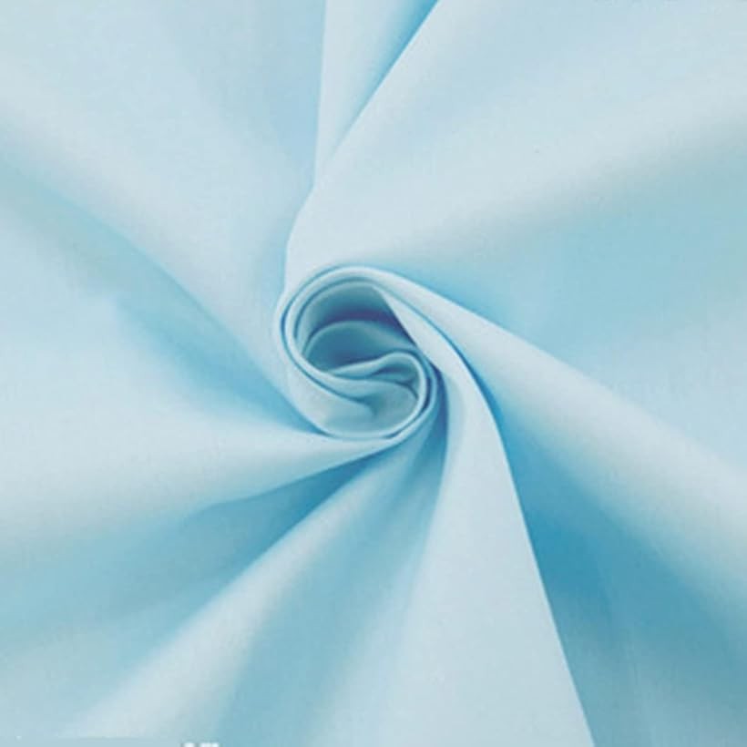 カラー ツイル生地 綿100％ 手芸 無地 コットン 布 (ライトブルー, 長さ5mx幅160cm)