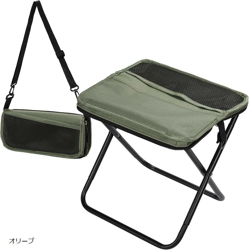 720gの軽量ギア・即展開設計 折りたたみ椅子 アウトドアチェア コンパクト 耐荷重120kg 通気性メッシュ キャンプ 登山 釣り バーベキュー レジャー 携帯チェア (オリーブ, コンパクト)