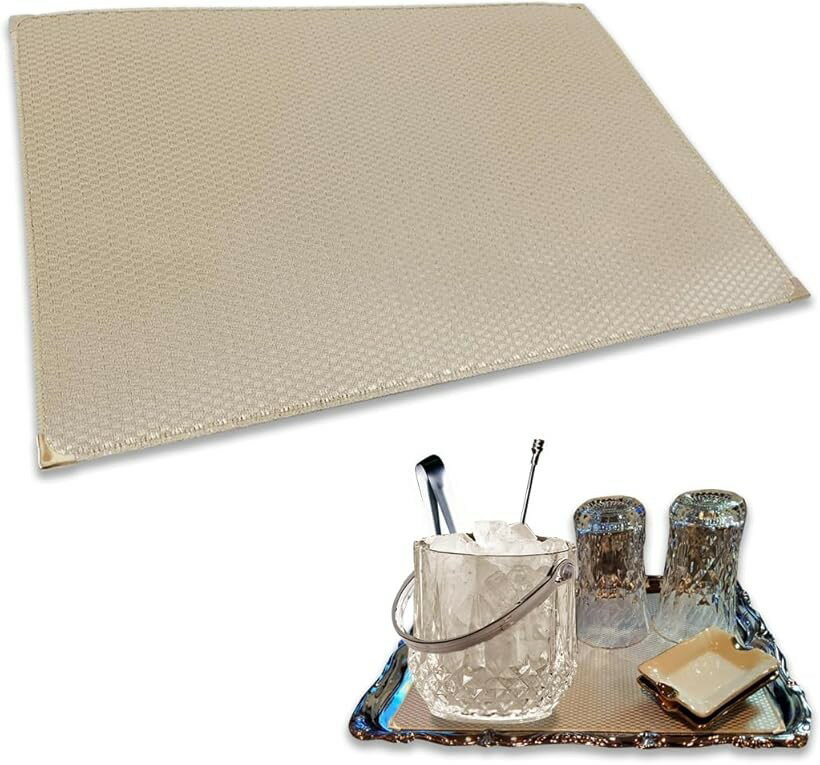 セットマット ランチョンマット 布 スナック クラブ キャバクラ 吸水 (ゴールド, 金縁セットマット)