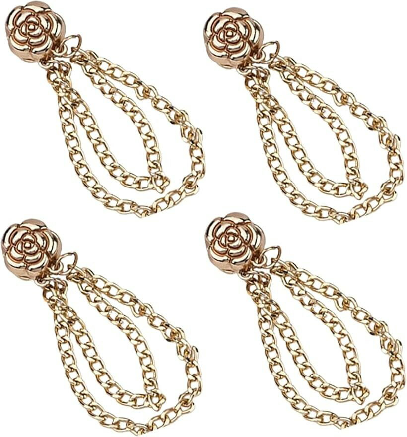 商品コード2bucdoxnli商品名裾上げクリップ マグネット 裾上げ 裾止め ズボン 洋服クリップ 衣類 固定 チェーン付き 4点セットブランドMINORITY DESIGNカラー花柄， ゴールドサイズ：クリップ直径：1.2cm　チェーン長さ：11.5cm※ 他ネットショップでも併売しているため、ご注文後に在庫切れとなる場合があります。予めご了承ください。※ 品薄または希少等の理由により、参考価格よりも高い価格で販売されている場合があります。ご注文の際には必ず販売価格をご確認ください。※ 沖縄県、離島または一部地域の場合、別途送料の負担をお願いする場合があります。予めご了承ください。※ お使いのモニタにより写真の色が実際の商品の色と異なる場合や、イメージに差異が生じることがあります。予めご了承ください。※ 商品の詳細（カラー・数量・サイズ 等）については、ページ内の商品説明をご確認のうえ、ご注文ください。※ モバイル版・スマホ版ページでは、お使いの端末によっては一部の情報が表示されないことがあります。すべての記載情報をご確認するには、PC版ページをご覧ください。ニットやシャツの裾・襟をおしゃれにまとめられるレディース向けチェーンクリップ。上品なカラーで、普段使いから特別なシーンまで活躍します。2つのクリップを布地に挟むだけ。穴を開けたり縫い付けたりする必要がなく、誰でも手軽に使えます。本製品は薄手～中厚手の生地向けです。厚手のニットやコートでは使用しづらいため、軽やかな生地に合わせてご使用ください。