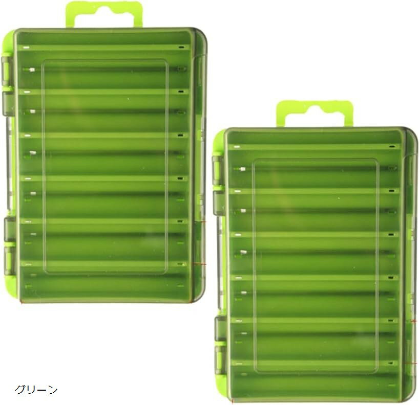 ルアーケース ワームケース ジグケース 釣り道具収納 両面 収納ボックス 小型 2個セット メタルジグケ..
