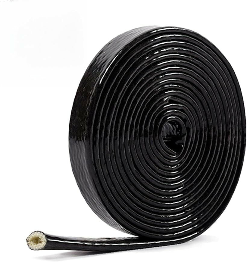 熱も摩擦もシャットアウト防火ホース 耐火ホース シリコン 防火スリーブパイプ 燃料 断熱 (ブラック, 黒 内径Φ15mm 3m)