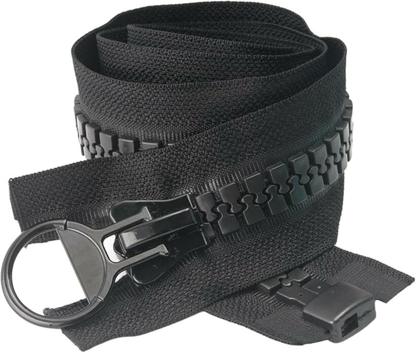 ファスナー ビッグ 特大 ジッパー ハンドメイド スライダー 手芸 60cm (ブラック)(3.0)