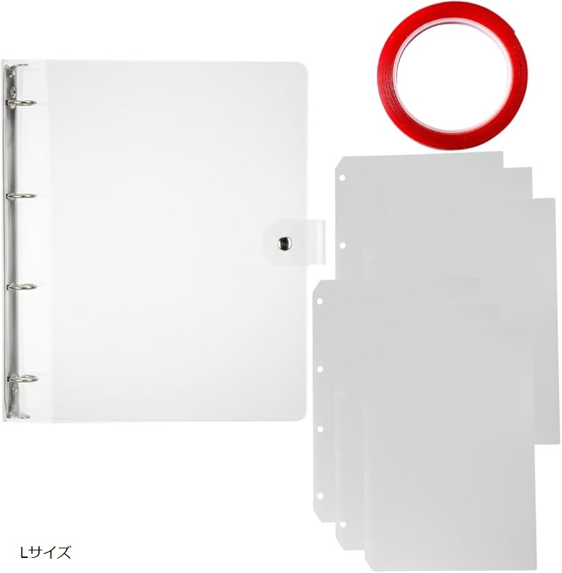 ネイル収納 ネイルチップ収納 バインダー 大容量 ネイルチップケース シール収納 マニキュア収納 ジェルネイル 両面テープ付き ネイリスト (Lサイズ)