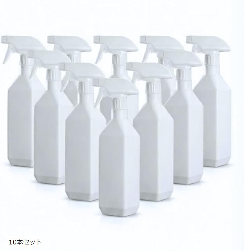 スプレーボトル アルコール対応 500ml 遮光 霧吹き ミスト ロック付き (10本セット)