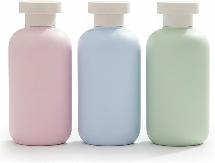 トラベルボトル 200ml シャンプー 詰め替え容器 携帯用 広口 漏れ防止 旅行 出張 ピンク グリーン ブルー 3本セット (ピンク グリーン ブルー 3本セット, H128mmxW58mm)