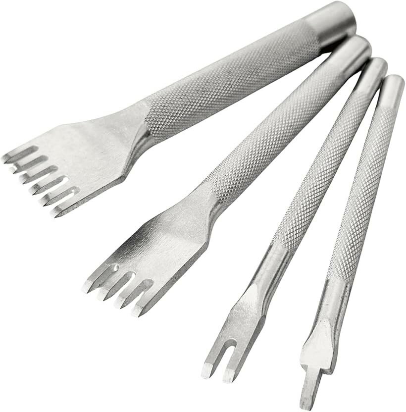 平目打ち レザークラフト 穴あけ 工具 かがり縫い 高炭素鋼 a256 (4本セット)