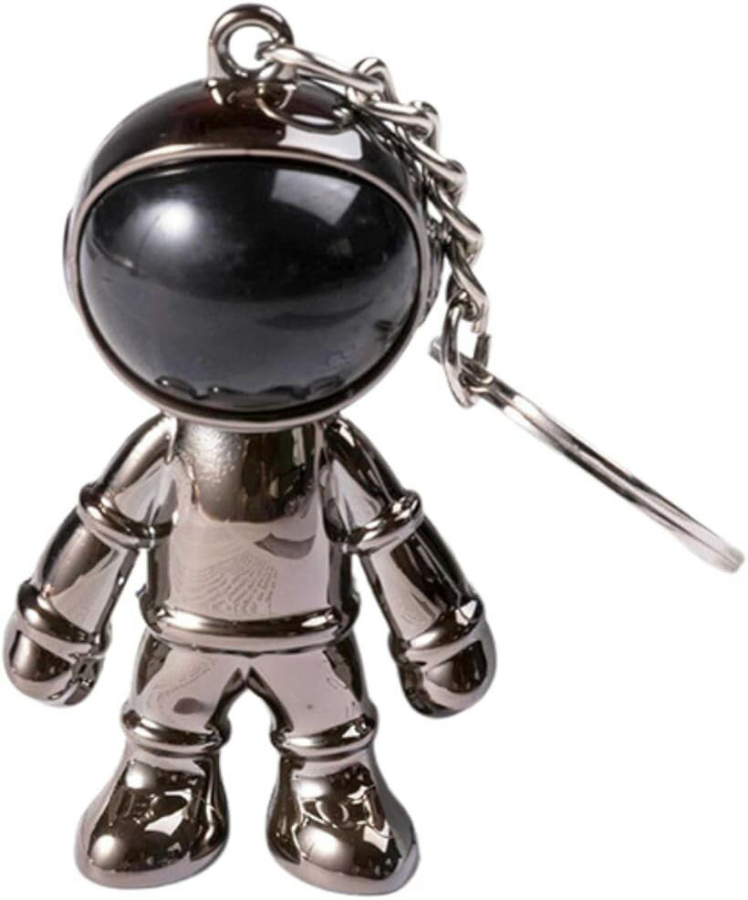 スペースマスコット 宇宙飛行士 キーホルダー キーリング アクセサリー チャーム メタル (ブラック)