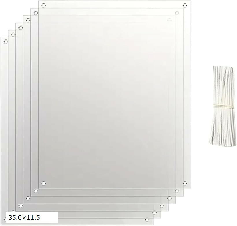 �������ѥͥ� Ʃ��PVC ���ӻ����ɻ� ��ưʪ�� 6�祻�å� ����Х���� (���ꥢ, 35.6x11.5)