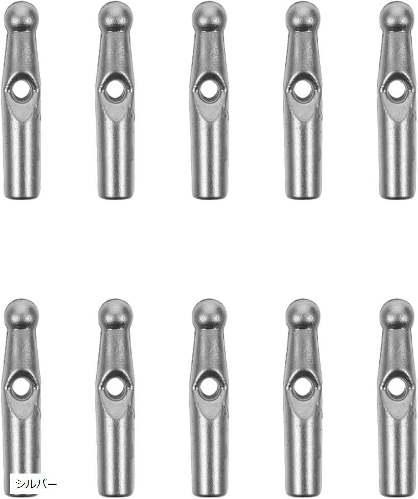 つゆ先 傘 露先 キャップ 10個セット 針糸付き 傘部品交換 修理 パーツ 2mm (シルバー, 普通)