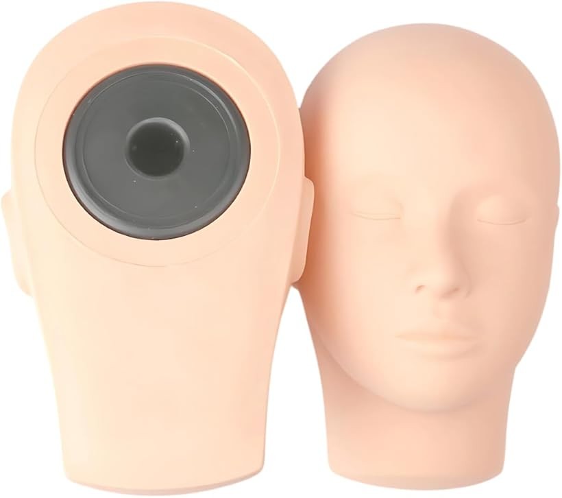 マネキンヘッド 練習用 フェイスマネキン トレーニング エステ マッサージ メイク (ベージュ)