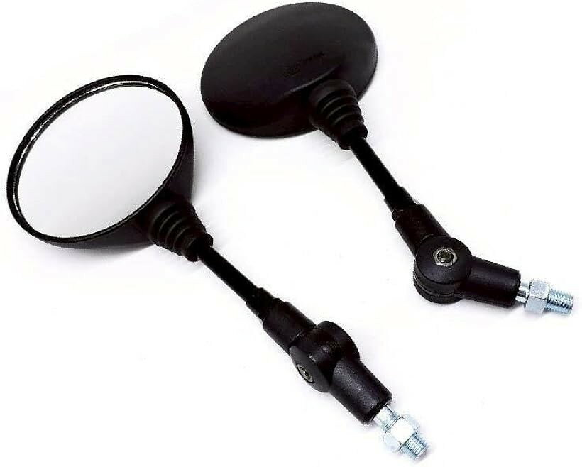 互換品バイク ミラー 可倒式 ワイド オフミラー 正ネジ 10mm カブ スーパーカブ クロスカブ リード125 モンキー125 グロム Vストローム 自転車 マウンテンバイク 180度 8段階調整 レンズ サイドミラー (11cm)