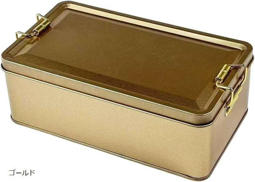ブリキ缶ケース 蓋付き レトロ 小物入れ コレクション 収納 シンプル おもちゃ箱 インテリア 雑貨 (ゴ..