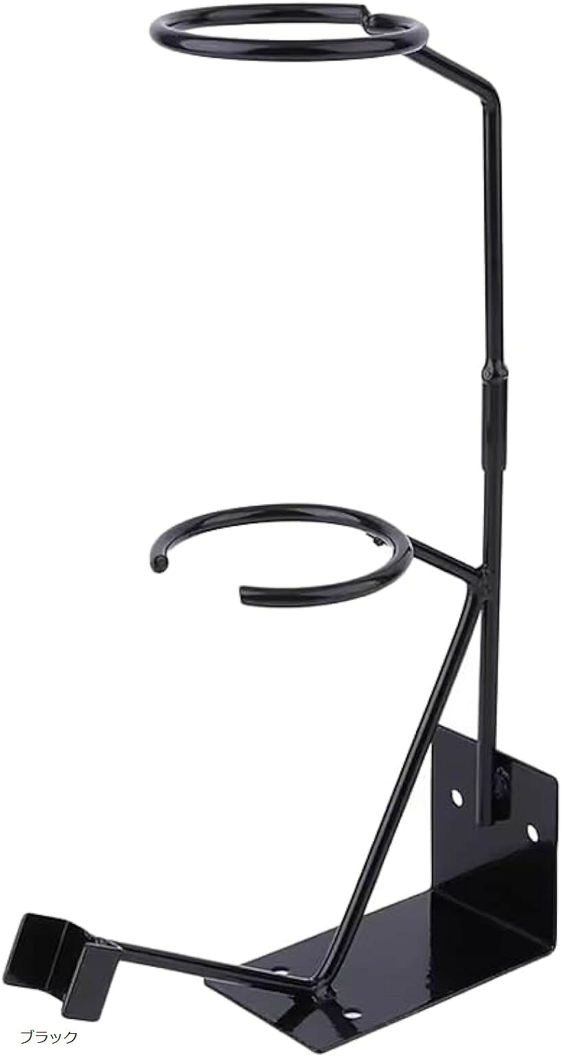 スプレーガンホルダー 重力式専用 じょうごスタンド付 塗装用ラック 金属製 (ブラック)