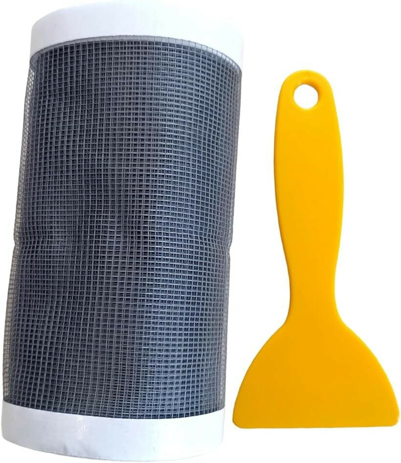 排水溝カバー 虫侵入防止 メッシュテープ 12cmx5m ベランダ バルコニー 排水口 洗面所 キッチン お風呂 カット自由 防虫対策 (グレー, 12 x 5 cm)