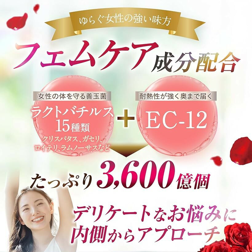 医師監修 デリケートゾーン サプリ ブルガリアンローズの香りxシャンピニオンなど...
