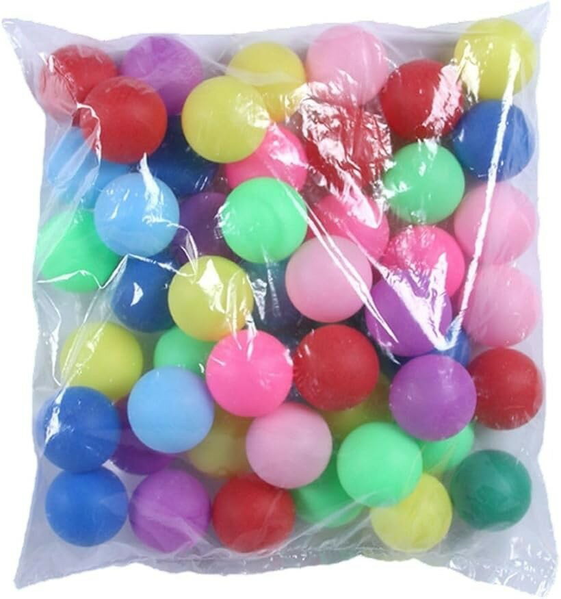 ピンポン カラーボール玉 娯楽用 ご楽 卓球 カラフル ボールプール 子供 50個 (カラフル)