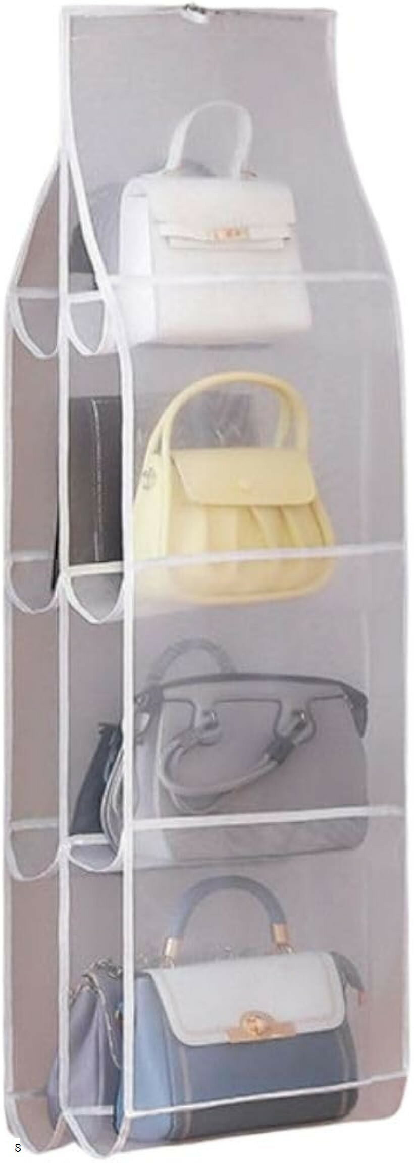 クローゼット 収納 カバン収納 バック収納 つりさけ収納 ホワイト 収納数8 (ホワイト, 110cmx35cmx30cm)