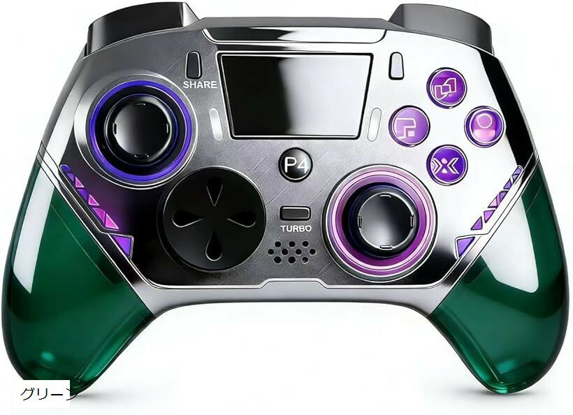 【楽天ランキング1位入賞】pc コントローラー ps4コントローラー 革新版・アップデート ゲームパッド Turbo連射機能 6軸ジャイロセンサー 1000Hzポーリングレート RGBライト 高精密ボタン (グリーン)