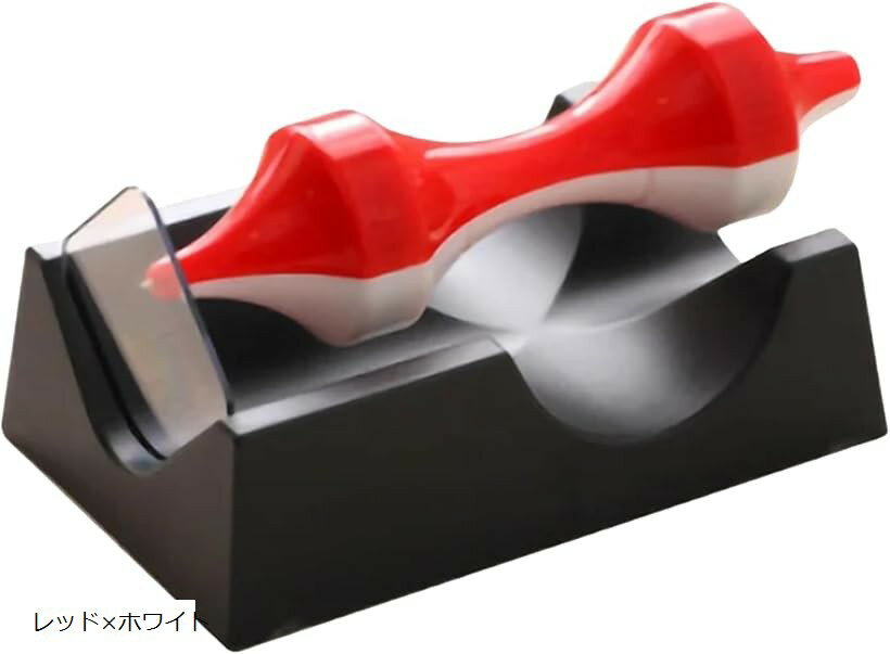 ジャイロスコープ おもちゃ 磁力 回転トイ インテリア 雑貨 大人向け 気分転換 (レッドxホワイト)