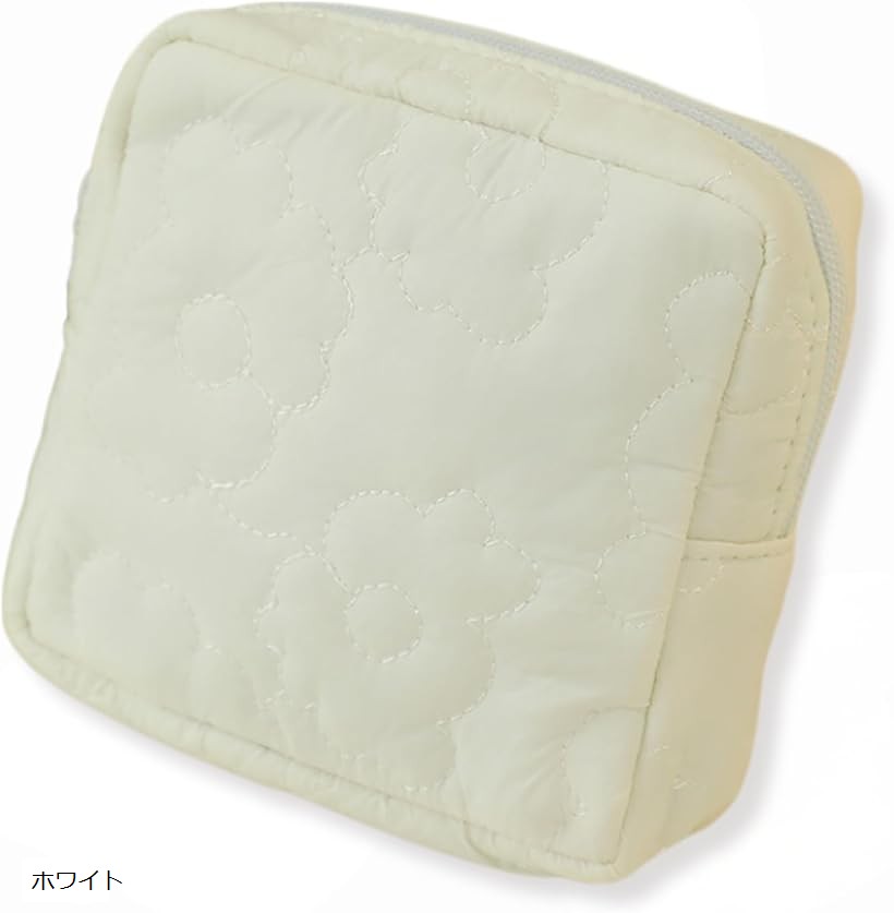 バリエーションコード : 2brj68ufcf商品コード2brjy4f6rc商品名サニタリーポーチ ナプキンポーチ コスメ収納 メイクポーチ 小さめ 大容量ブランドMeilleur Choixカラーホワイト「コンパクト収納」 コンパクトながら収納力に優れ、ナプキンやハンカチ、リップ、小物までまとめて整理可能。バッグの中でもかさばらず、持ち歩きに便利なサイズ感です。「プライバシー安心」 ファスナー付きで中身が見えにくく、サニタリー用品も周囲を気にせず持ち運び可能。大人からお子様まで安心して使えます。初めての生理セットとしても選ばれています。「撥水キルト素材」 撥水加工を施した花柄キルティング素材を採用し、雨や水滴から中身をしっかり保護。可愛さと実用性を兼ね備えています。「多用途マルチ」 大きく開いて出し入れしやすく、サニタリーポーチとしてはもちろん、メイクポーチや携帯ゴミ箱としても幅広く活躍します。「商品詳細」 カラー：イエロー、ホワイト、グリーン、ブルー、ピンク サイズ：横12cm、高さ12cm、幅4cm 材質：ポリエステル 重量：27g※ 他ネットショップでも併売しているため、ご注文後に在庫切れとなる場合があります。予めご了承ください。※ 品薄または希少等の理由により、参考価格よりも高い価格で販売されている場合があります。ご注文の際には必ず販売価格をご確認ください。※ 沖縄県、離島または一部地域の場合、別途送料の負担をお願いする場合があります。予めご了承ください。※ お使いのモニタにより写真の色が実際の商品の色と異なる場合や、イメージに差異が生じることがあります。予めご了承ください。※ 商品の詳細（カラー・数量・サイズ 等）については、ページ内の商品説明をご確認のうえ、ご注文ください。※ モバイル版・スマホ版ページでは、お使いの端末によっては一部の情報が表示されないことがあります。すべての記載情報をご確認するには、PC版ページをご覧ください。コンパクトながら収納力に優れた、持ち歩きに便利なサニタリーポーチです。ナプキンやハンカチ、リップ、小物までまとめて収納でき、ファスナー付きで中身が見えずプライバシーも安心。撥水加工を施した花柄キルティング素材を使用し、雨や水滴から中身をしっかり守ります。大きく開く設計で出し入れもスムーズ。ミニサイズでバッグの中でもかさばらず、サニタリー用はもちろん、メイクポーチや携帯ゴミ箱としても活躍します。大人からお子様まで使いやすい、実用性と可愛さを兼ね備えたマルチポーチです。