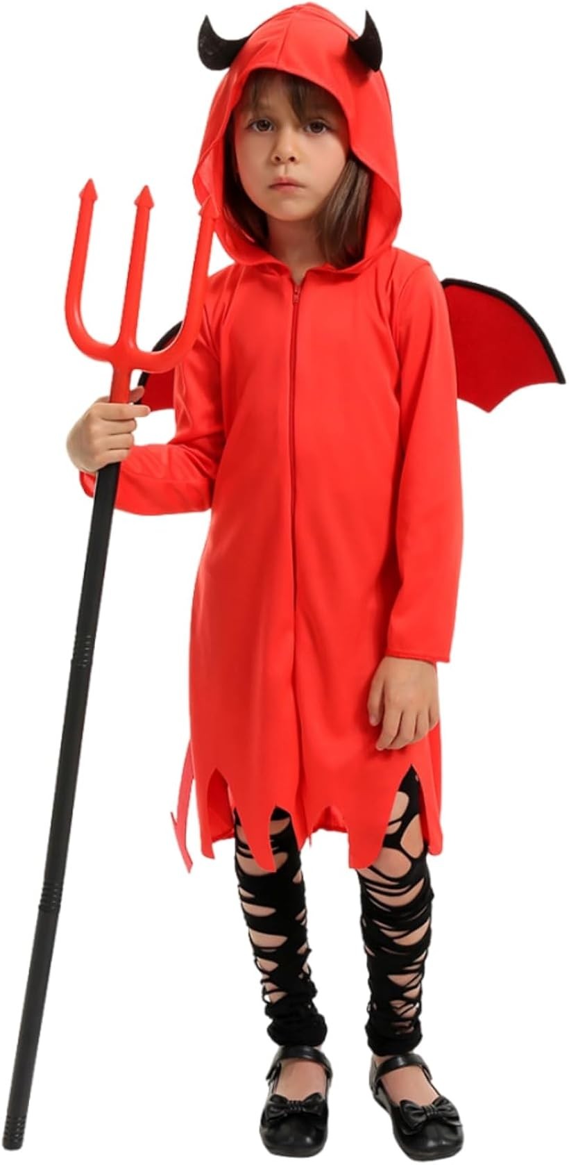 コスプレ デビル キッズ ハロウィン 女の子 仮装 衣装 可愛い 悪魔 (レッド, 140cm)