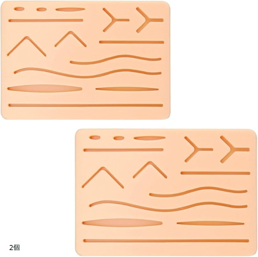 MONOSTORE 縫合練習パッド トレーニング ナース シリコン 模型 看護 学生 人工皮膚 (2個)