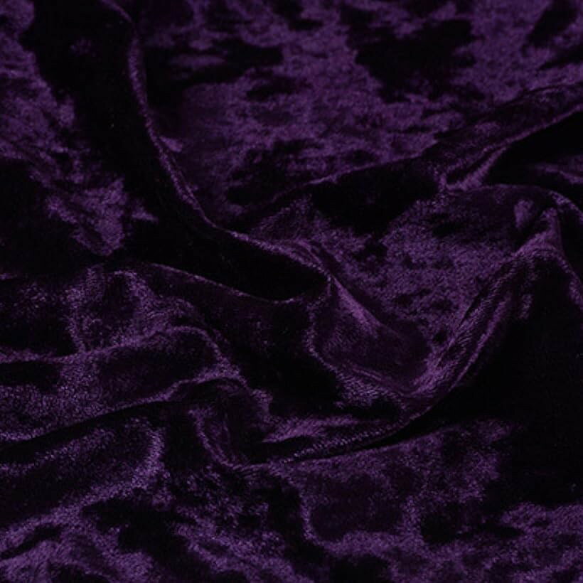 ベロア 生地 クラッシュベロア 幅160cmx2m 裁断済み 布 ポリエステル100% 手芸 ハンドメイド DIY (ダークパープル, 2メートル)